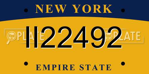 II22492 New York License Plate