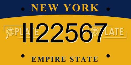 II22567 New York License Plate