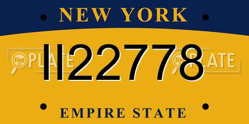 II22778 New York License Plate