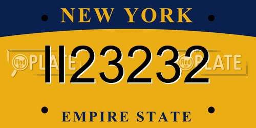 II23232 New York License Plate