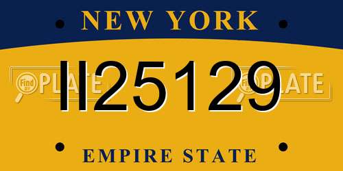 II25129 New York License Plate
