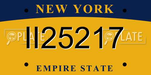 II25217 New York License Plate