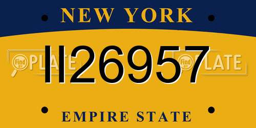 II26957 New York License Plate