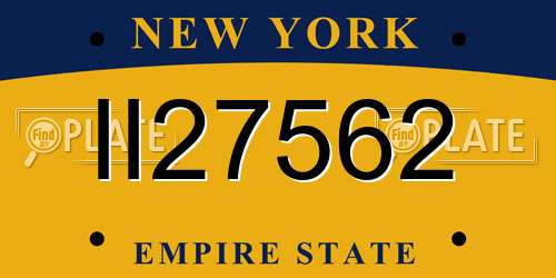 II27562 New York License Plate
