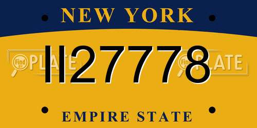 II27778 New York License Plate