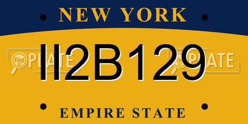 II2B129 New York License Plate
