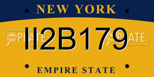 II2B179 New York License Plate
