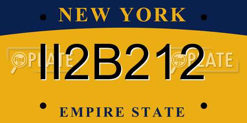 II2B212 New York License Plate
