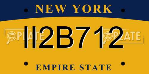 II2B712 New York License Plate