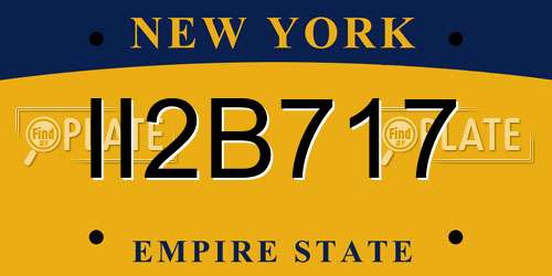 II2B717 New York License Plate