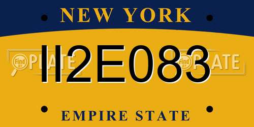 II2E083 New York License Plate