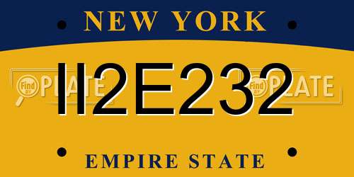 II2E232 New York License Plate