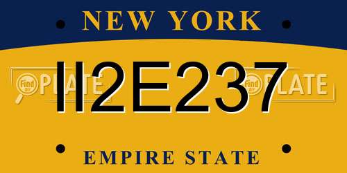 II2E237 New York License Plate