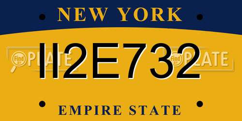 II2E732 New York License Plate