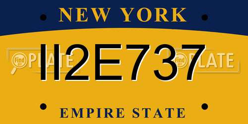 II2E737 New York License Plate
