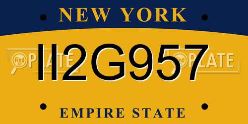 II2G957 New York License Plate