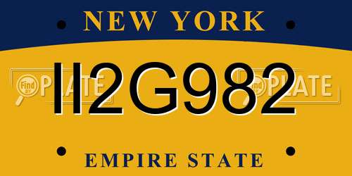 II2G982 New York License Plate