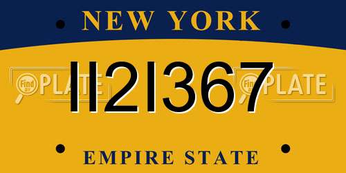 II2I367 New York License Plate