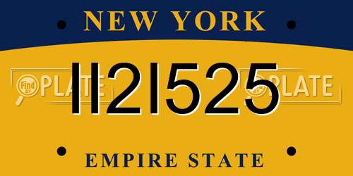 II2I525 New York License Plate