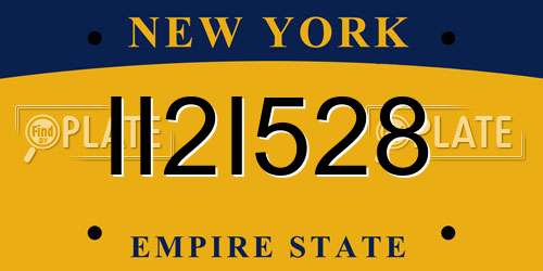 II2I528 New York License Plate