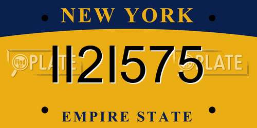II2I575 New York License Plate