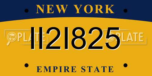 II2I825 New York License Plate