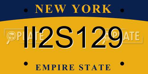 II2S129 New York License Plate