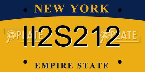 II2S212 New York License Plate