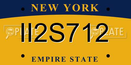 II2S712 New York License Plate