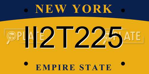II2T225 New York License Plate