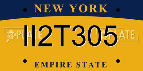 II2T305 New York License Plate