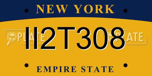 II2T308 New York License Plate