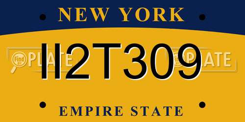 II2T309 New York License Plate