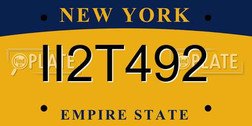 II2T492 New York License Plate