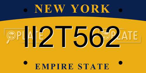 II2T562 New York License Plate