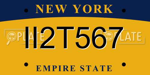 II2T567 New York License Plate