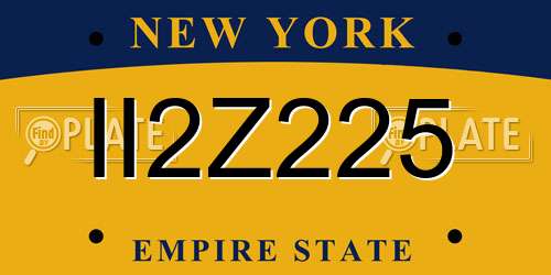 II2Z225 New York License Plate