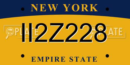 II2Z228 New York License Plate