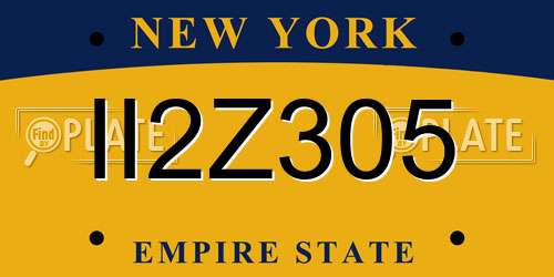 II2Z305 New York License Plate