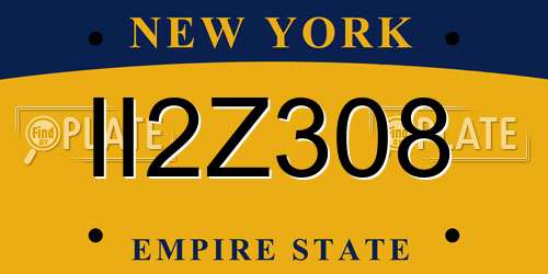 II2Z308 New York License Plate