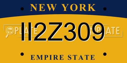 II2Z309 New York License Plate