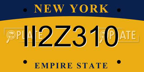 II2Z310 New York License Plate