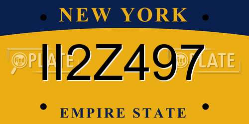 II2Z497 New York License Plate