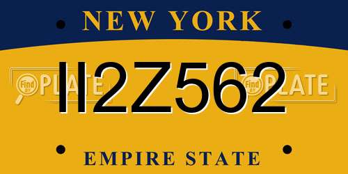 II2Z562 New York License Plate