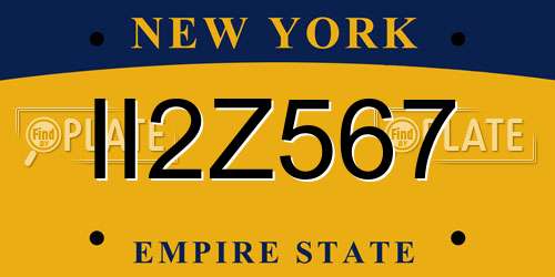 II2Z567 New York License Plate