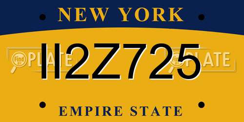 II2Z725 New York License Plate