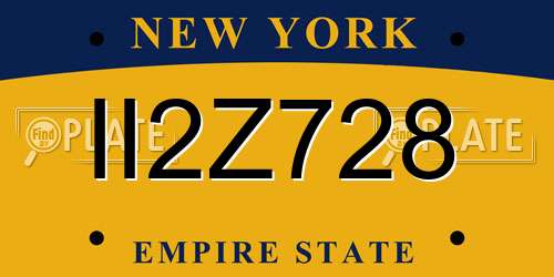 II2Z728 New York License Plate