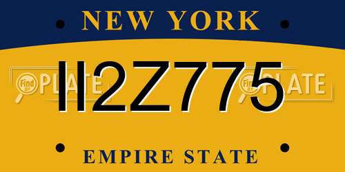II2Z775 New York License Plate