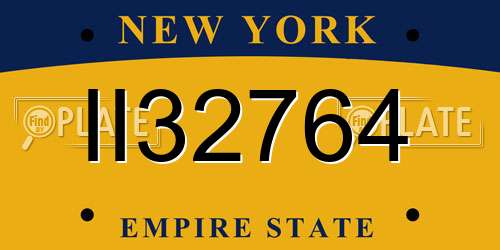 II32764 New York License Plate