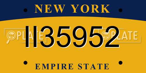 II35952 New York License Plate